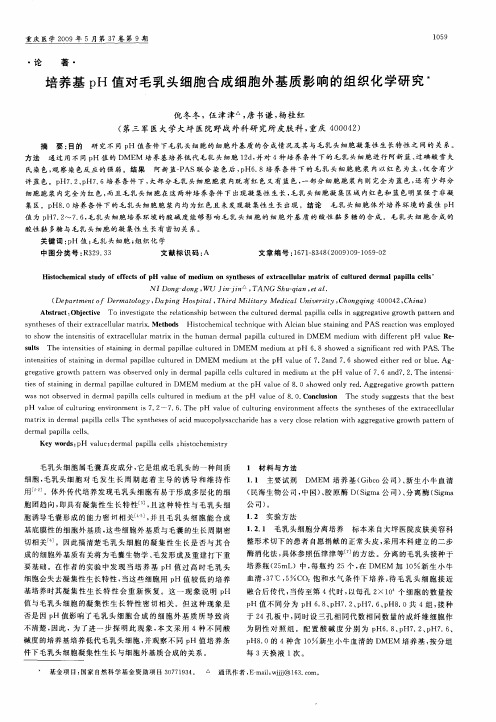 培养基pH值对毛乳头细胞合成细胞外基质影响的组织化学研究