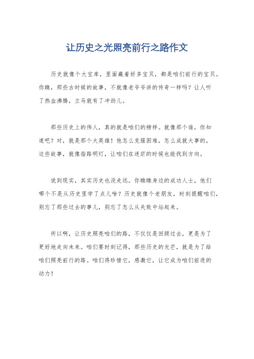 让历史之光照亮前行之路作文