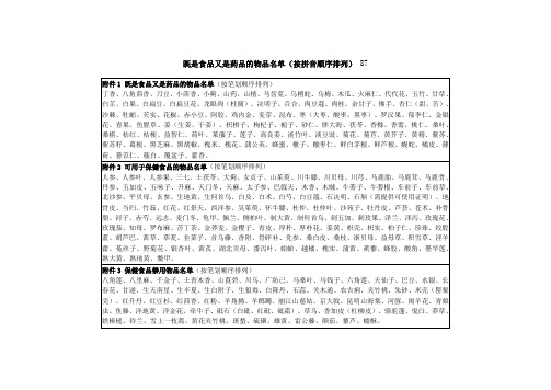 药食同源、保健品、食品禁用目录表