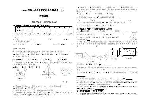 2013年秋新华师版八年级上数学期末复习试题