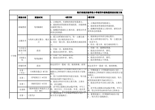 新四年级海量阅读实施方案