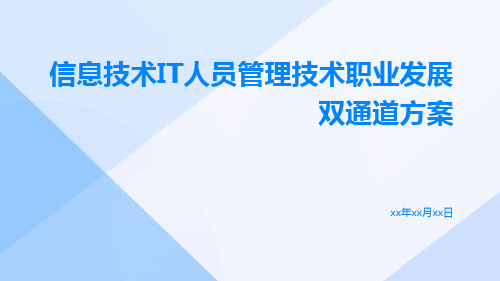 信息技术IT人员管理技术职业发展双通道方案