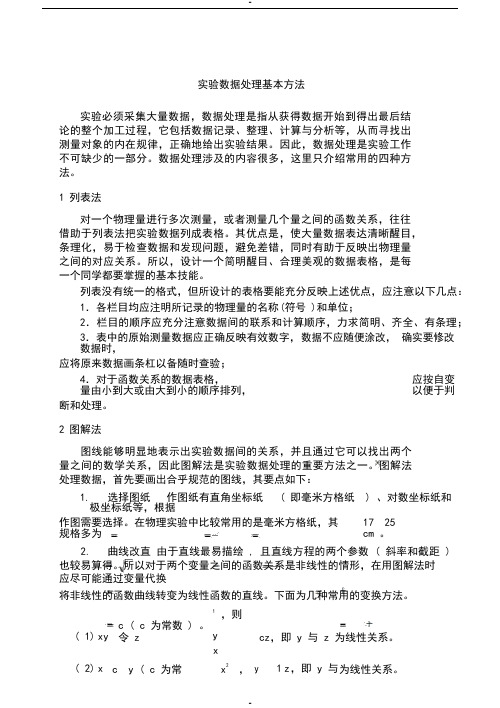 大学物理实验数据处理基本方法