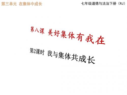 人教版《道德与法治》七年级下册 8.2 我与集体共成长 课件(共32张PPT)