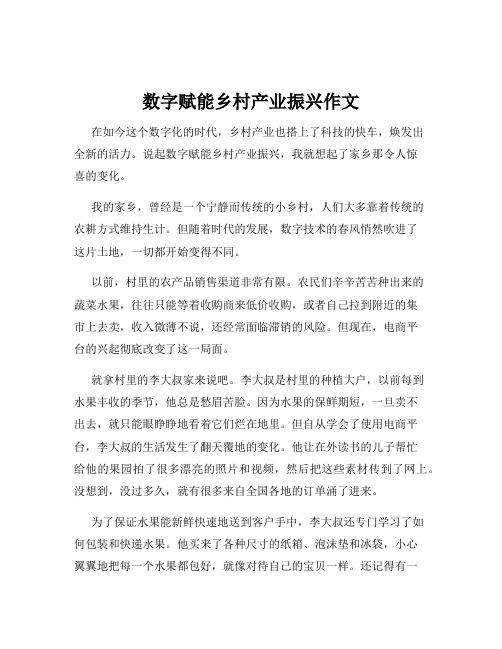 数字赋能乡村产业振兴作文