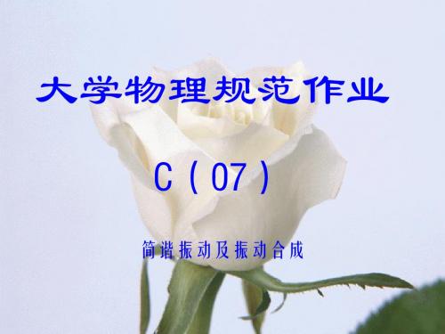 大学物理规范作业C(上)07振动