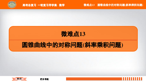 微难点13 圆锥曲线中的对称问题(斜率乘积问题)