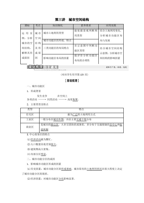 2021版高考地理一轮复习第6单元城市与地理环境第3讲城市空间结构教案鲁教版