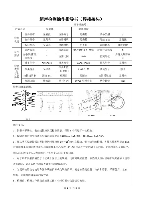 安放式接管超声波检测操作指导书