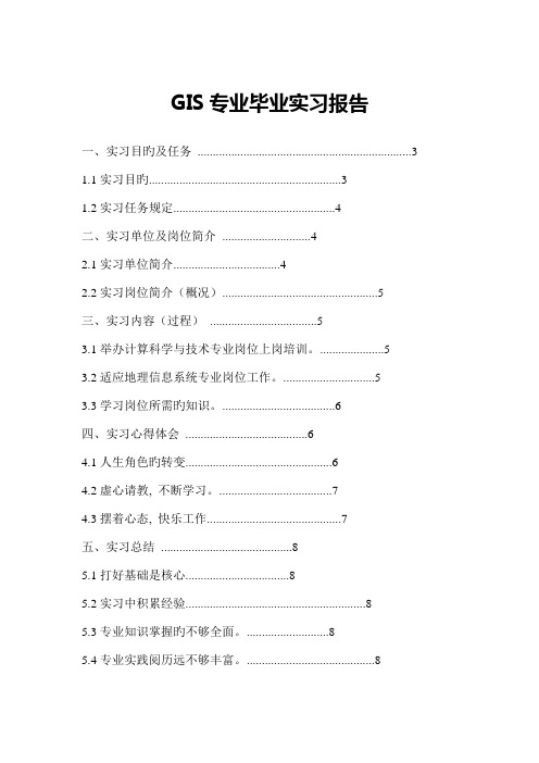 GIS专业毕业实习报告