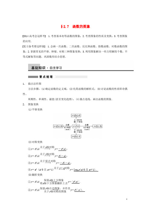 【步步高】高三数学大一轮复习 2.7函数的图象教案 理 新人教A版