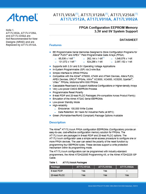 Atmel 2322I 可编程串行存储器数据手册说明书