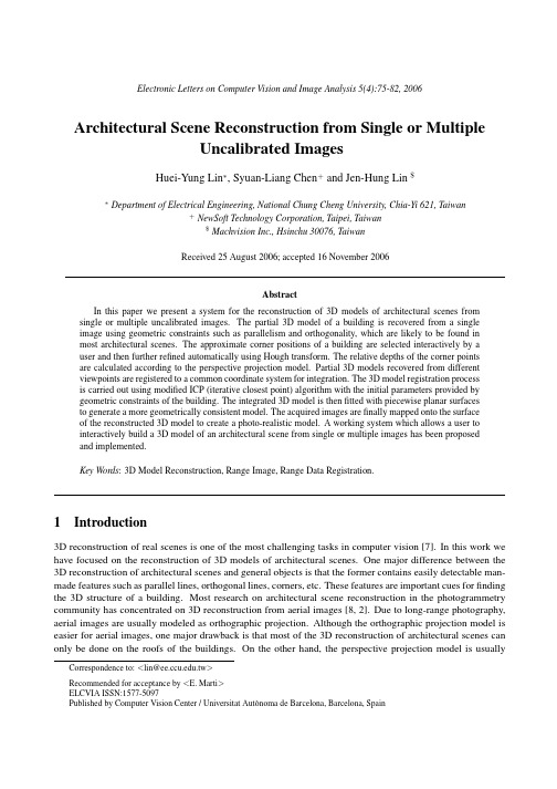 Electronic Letters on Computer Vision and Image Analysis 5(4)75-82, 2006 Architectural Scen