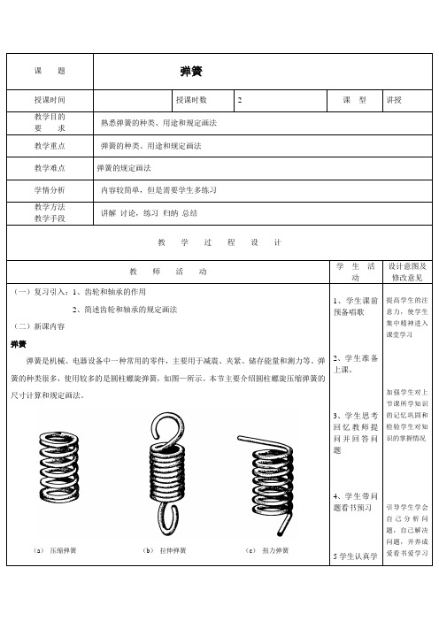 《机械制图(第4版)》教学讲义 项目五 标准件和常用件 44、弹簧