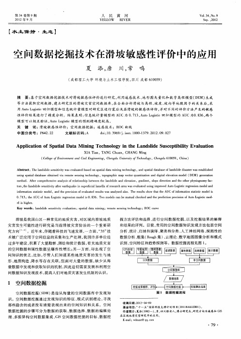 空间数据挖掘技术在滑坡敏感性评价中的应用