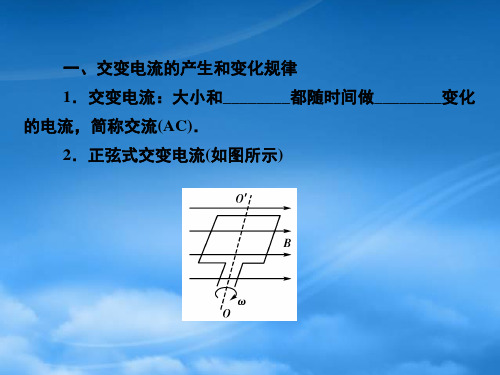 高中物理知识点总结 10.3交流电的产生与描述课件 选修32