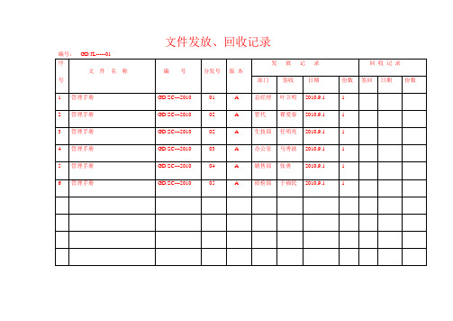 文件发放回收记录及数据分析