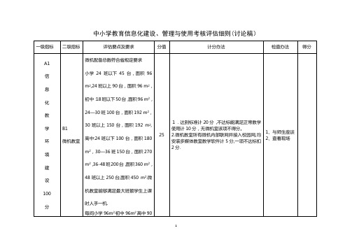 中小学教育信息化建设、管理与使用考核评估细则(讨论稿).