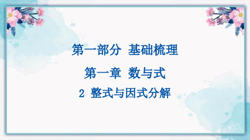 2024年中考数学总复习课件第一部分第一章：2 整式与因式分解(共27张PPT)