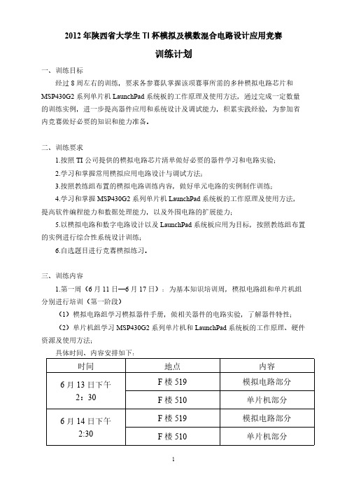 西安电子科技大学TI竞赛校内集训计划