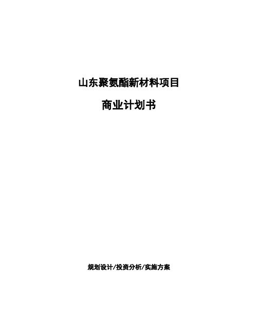 山东聚氨酯新材料项目商业计划书