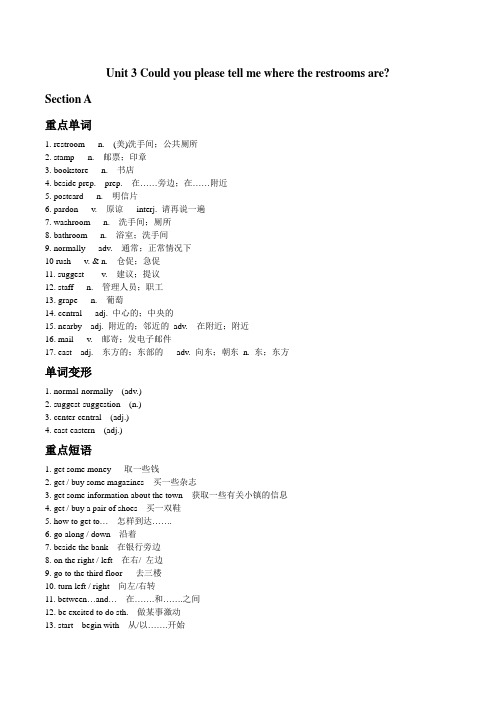 九年级英语人教版全册 Unit3_重点词句总结