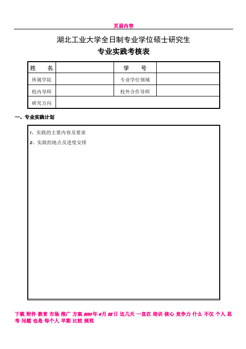 专业实践考核表