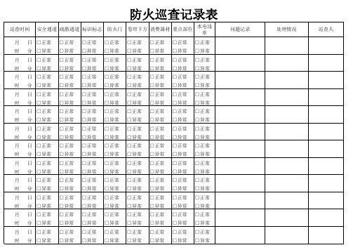 防火巡查记录表