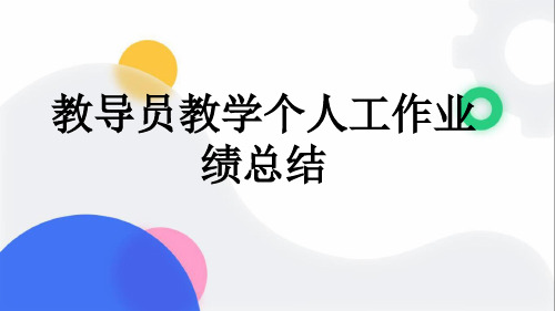 教导员教学个人工作业绩总结