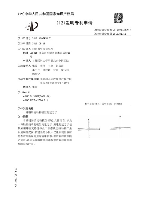 一种银屑病动物模型构建方法[发明专利]