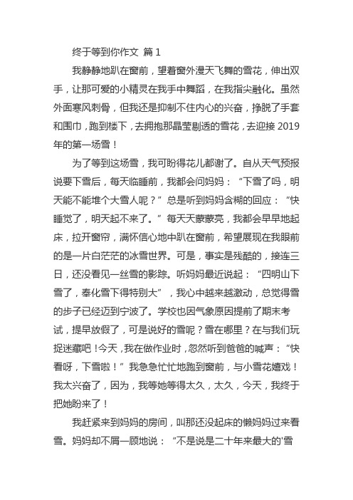 终于,我等到了作文600字