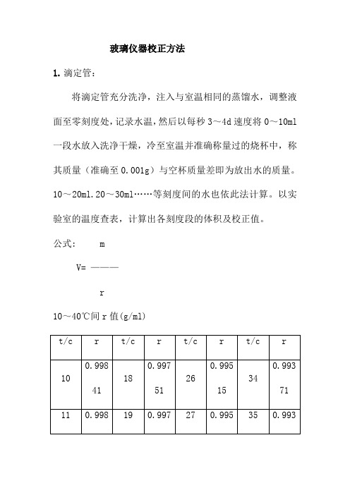 玻璃仪器校正方法