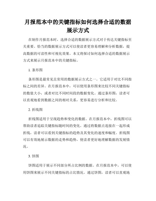 月报范本中的关键指标如何选择合适的数据展示方式