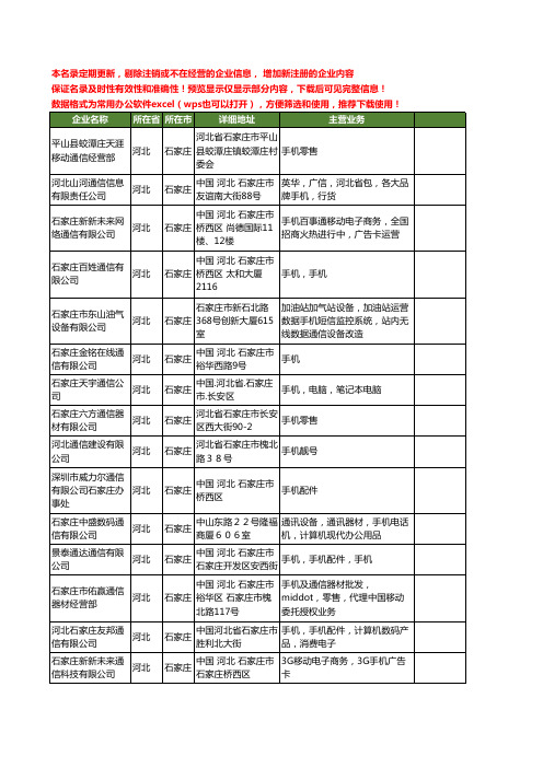 新版河北省石家庄手机通信工商企业公司商家名录名单联系方式大全40家