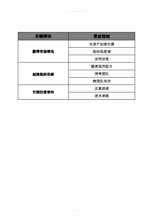 领导力素质模型案例(华润集团)