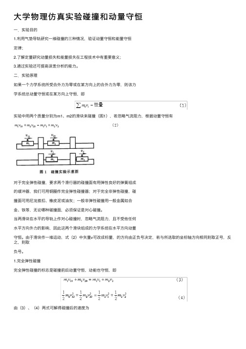 大学物理仿真实验碰撞和动量守恒