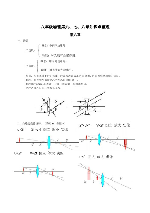 八年级物理第六、七、八章知识点整理