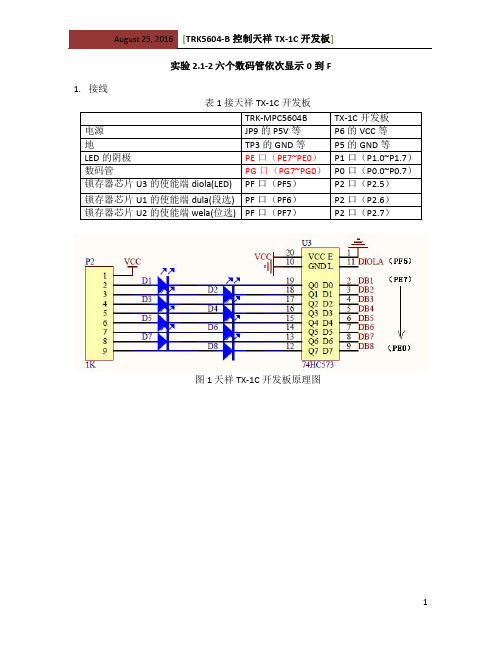 实验2.1_2六个数码管依次显示0到F