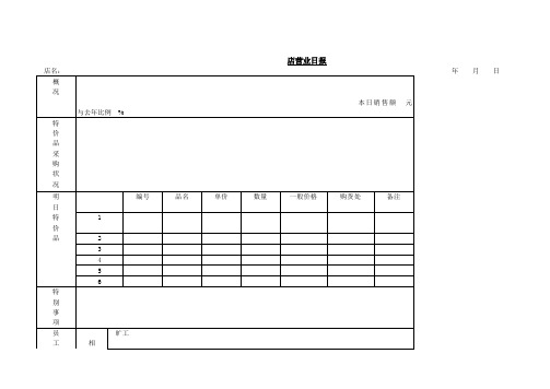 店营业日报