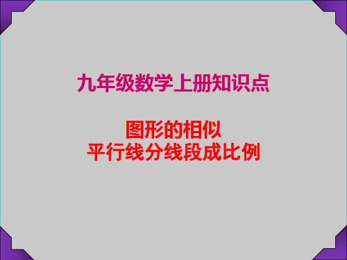 九年级数学上册知识点---- 平行线分线段成比例