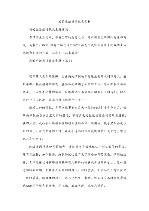 我的生活感悟散文素材