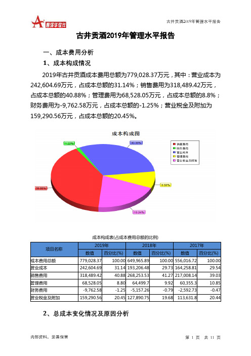 古井贡酒2019年管理水平报告