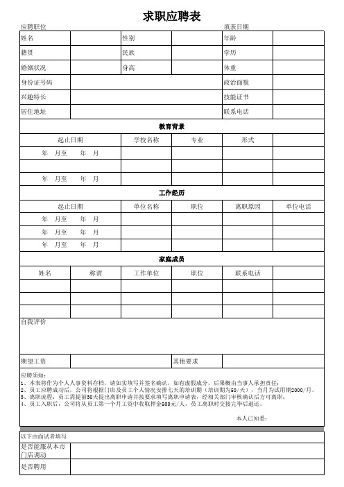 人力资源基础表格汇总