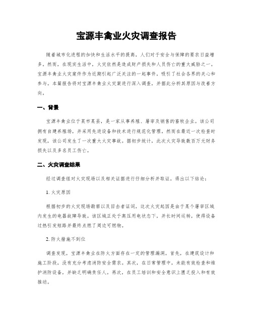 宝源丰禽业火灾调查报告