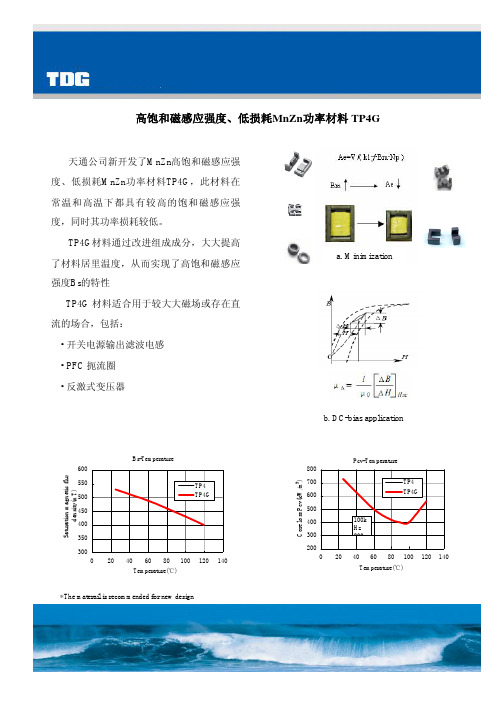 高饱和磁感应强度低损耗MnZn功率材料 TP4G