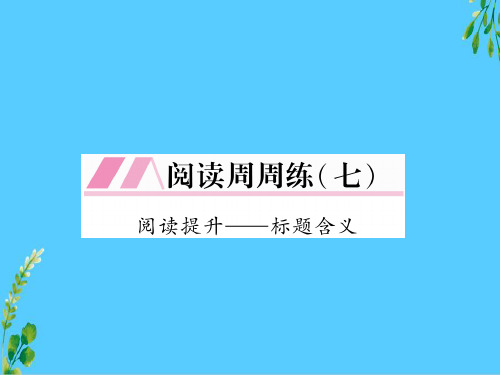 2020春人教部编版七年级下册语文(江西)习题课件：阅读周周练(7)(共11张PPT)