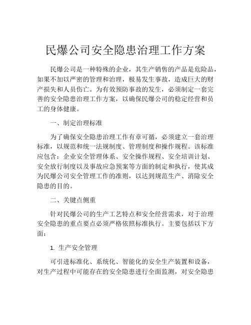 民爆公司安全隐患治理工作方案