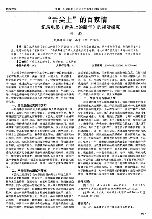 “舌尖上”的百家情——纪录电影《舌尖上的新年》的视听探究
