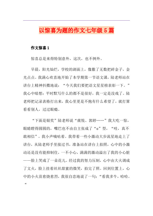 以惊喜为题的作文七年级5篇