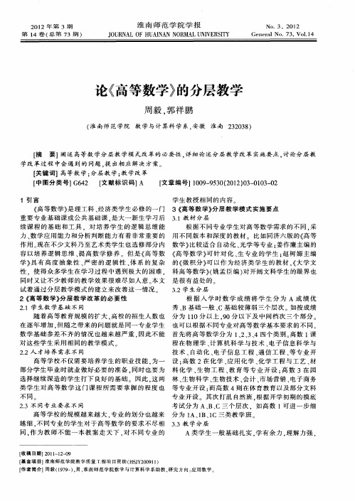 论《高等数学》的分层教学